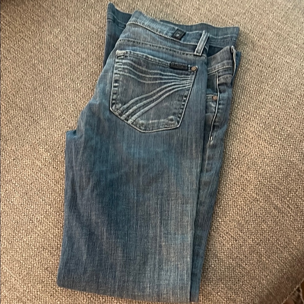 7 For All Mankind Blue Boot Cut Jeans